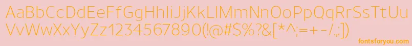 UnimanLight Font – Orange Fonts on Pink Background