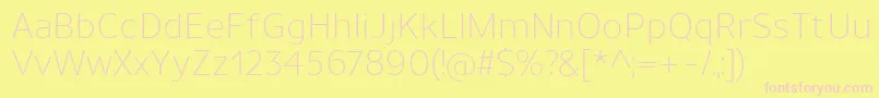 UnimanLight Font – Pink Fonts on Yellow Background