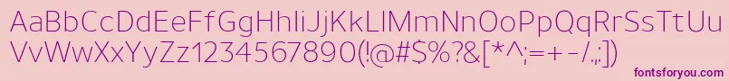 Czcionka UnimanLight – fioletowe czcionki na różowym tle
