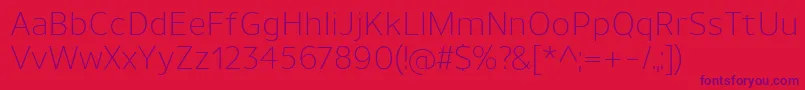 Weitere Informationen zur UnimanLight-Schriftart UnimanLight-Schriftart – Violette Schriften auf rotem Hintergrund