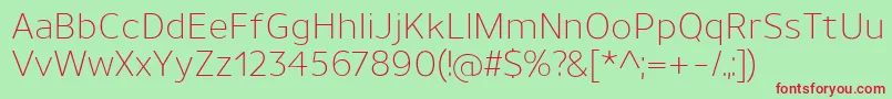 UnimanLight Font – Red Fonts on Green Background