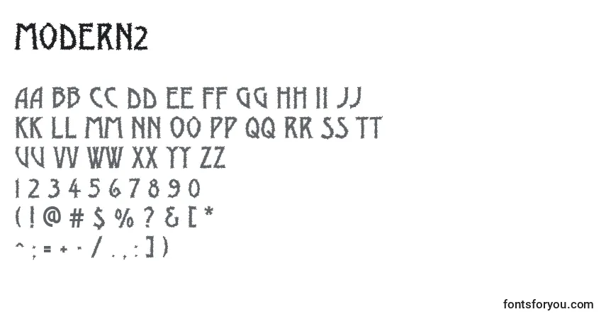 A fonte Modern2 – alfabeto, números, caracteres especiais