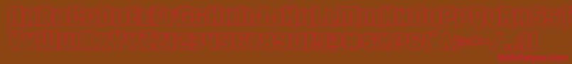 Uniongrayout-Schriftart – Rote Schriften auf braunem Hintergrund