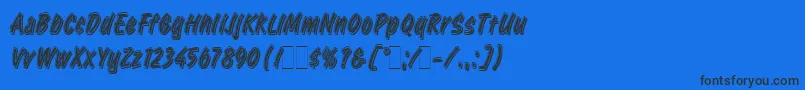 RetailScriptLetPlain.1.0-Schriftart – Schwarze Schriften auf blauem Hintergrund