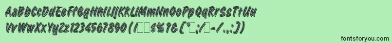 RetailScriptLetPlain.1.0 Font – Black Fonts on Green Background