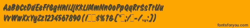 RetailScriptLetPlain.1.0-Schriftart – Schwarze Schriften auf orangefarbenem Hintergrund