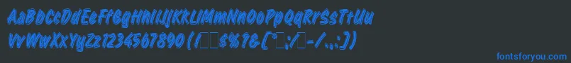 RetailScriptLetPlain.1.0 Font – Blue Fonts on Black Background