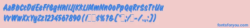 RetailScriptLetPlain.1.0 Font – Blue Fonts on Pink Background