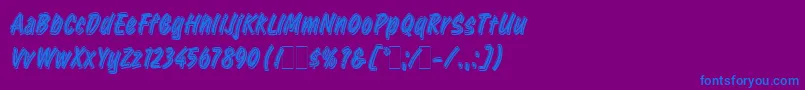 Шрифт RetailScriptLetPlain.1.0 – синие шрифты на фиолетовом фоне