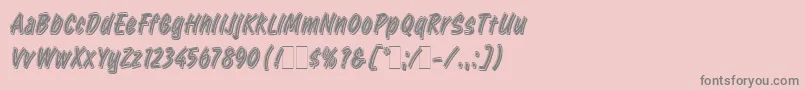 フォントRetailScriptLetPlain.1.0 – ピンクの背景に灰色の文字