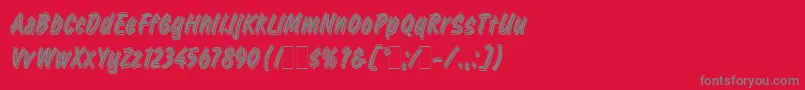 RetailScriptLetPlain.1.0 Font – Gray Fonts on Red Background