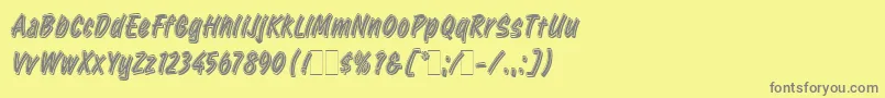 フォントRetailScriptLetPlain.1.0 – 黄色の背景に灰色の文字