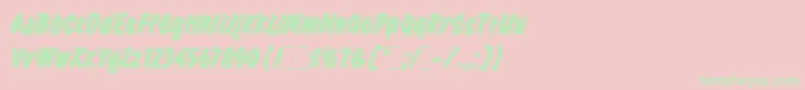 RetailScriptLetPlain.1.0 Font – Green Fonts on Pink Background