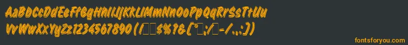 RetailScriptLetPlain.1.0 Font – Orange Fonts on Black Background