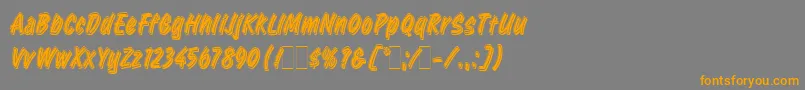 RetailScriptLetPlain.1.0 Font – Orange Fonts on Gray Background