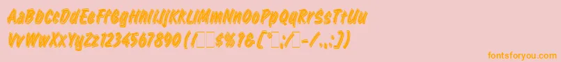 RetailScriptLetPlain.1.0 Font – Orange Fonts on Pink Background