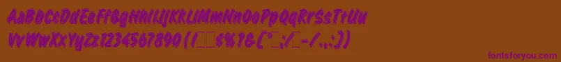 RetailScriptLetPlain.1.0-Schriftart – Violette Schriften auf braunem Hintergrund