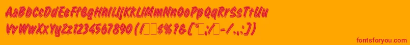 RetailScriptLetPlain.1.0 Font – Red Fonts on Orange Background