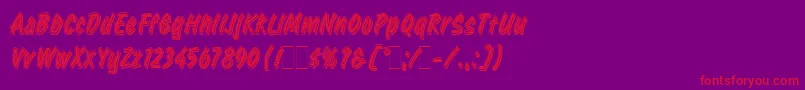 Шрифт RetailScriptLetPlain.1.0 – красные шрифты на фиолетовом фоне