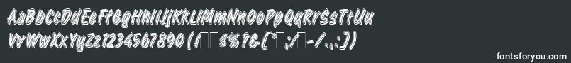 フォントRetailScriptLetPlain.1.0 – 黒い背景に白い文字