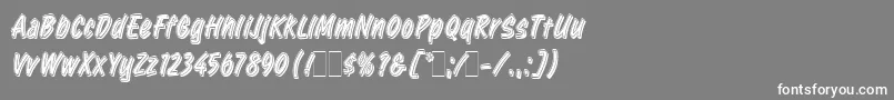 フォントRetailScriptLetPlain.1.0 – 灰色の背景に白い文字