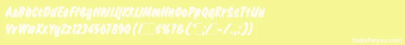 RetailScriptLetPlain.1.0 Font – White Fonts on Yellow Background