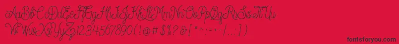 フォントDreamcatcherspersonaluse – 赤い背景に黒い文字