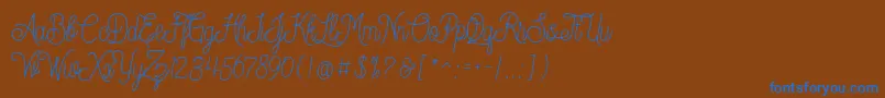 Dreamcatcherspersonaluse Font – Blue Fonts on Brown Background