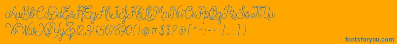 Dreamcatcherspersonaluse Font – Blue Fonts on Orange Background