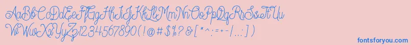 フォントDreamcatcherspersonaluse – ピンクの背景に青い文字