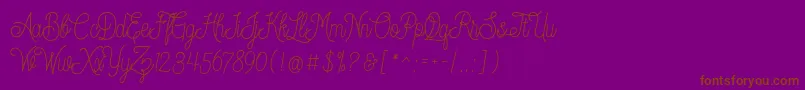 Dreamcatcherspersonaluse Font – Brown Fonts on Purple Background