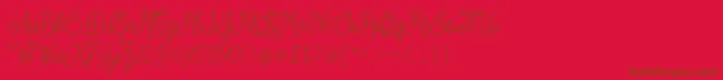 Fonte Dreamcatcherspersonaluse – fontes marrons em um fundo vermelho
