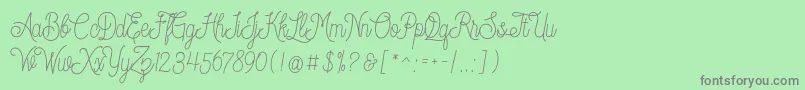 Dreamcatcherspersonaluse Font – Gray Fonts on Green Background