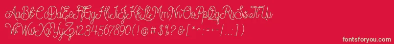 Dreamcatcherspersonaluse Font – Green Fonts on Red Background