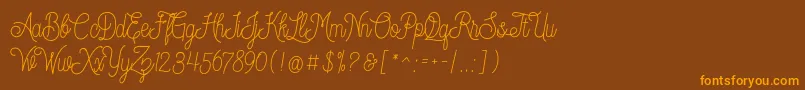 Dreamcatcherspersonaluse Font – Orange Fonts on Brown Background