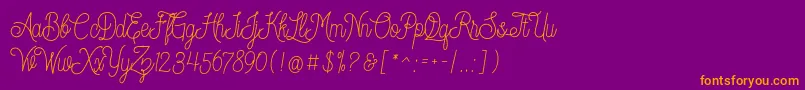 Dreamcatcherspersonaluse Font – Orange Fonts on Purple Background