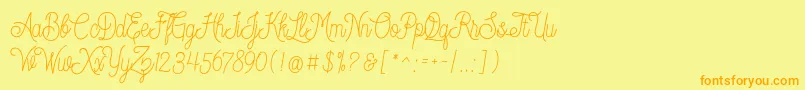 Dreamcatcherspersonaluse Font – Orange Fonts on Yellow Background