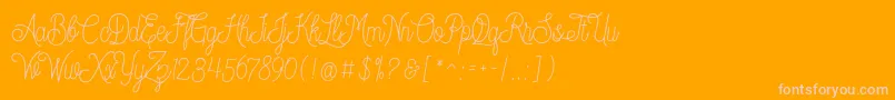 Dreamcatcherspersonaluse Font – Pink Fonts on Orange Background