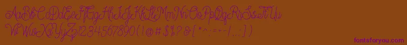 Dreamcatcherspersonaluse-Schriftart – Violette Schriften auf braunem Hintergrund
