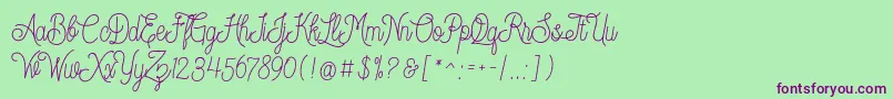 Dreamcatcherspersonaluse Font – Purple Fonts on Green Background