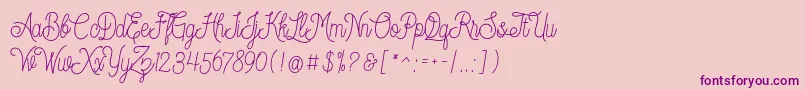 Dreamcatcherspersonaluse-Schriftart – Violette Schriften auf rosa Hintergrund