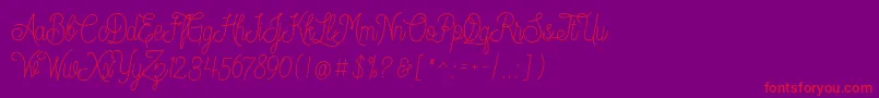 Dreamcatcherspersonaluse Font – Red Fonts on Purple Background