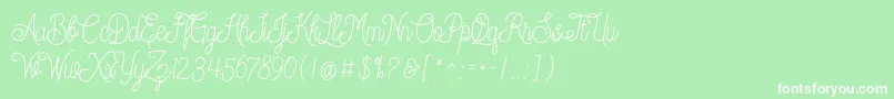 フォントDreamcatcherspersonaluse – 緑の背景に白い文字