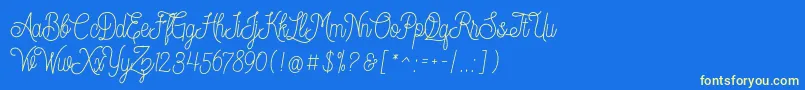 Dreamcatcherspersonaluse Font – Yellow Fonts on Blue Background