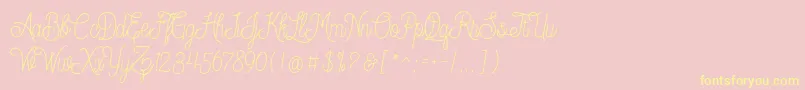 Dreamcatcherspersonaluse Font – Yellow Fonts on Pink Background