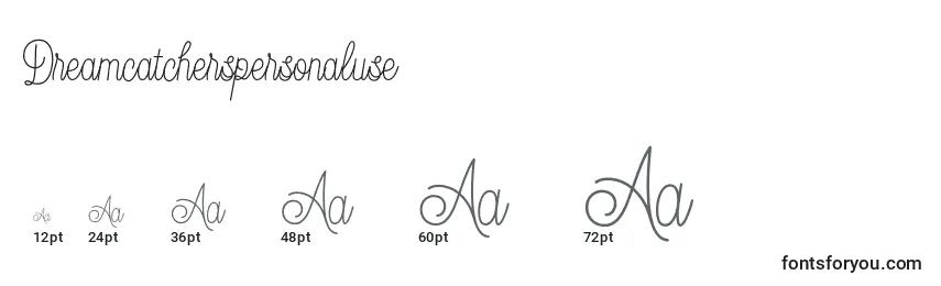 Dreamcatcherspersonaluse Font Sizes