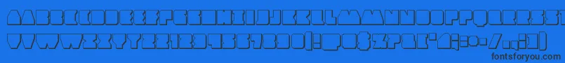Contourofduty3D Font – Black Fonts on Blue Background
