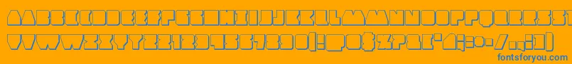 Contourofduty3D Font – Blue Fonts on Orange Background