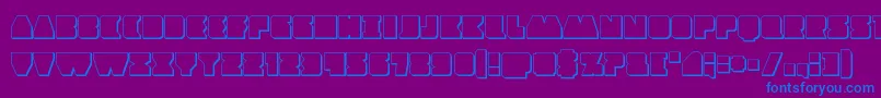 Contourofduty3D-Schriftart – Blaue Schriften auf violettem Hintergrund