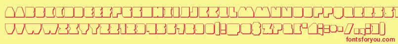 Contourofduty3D Font – Red Fonts on Yellow Background